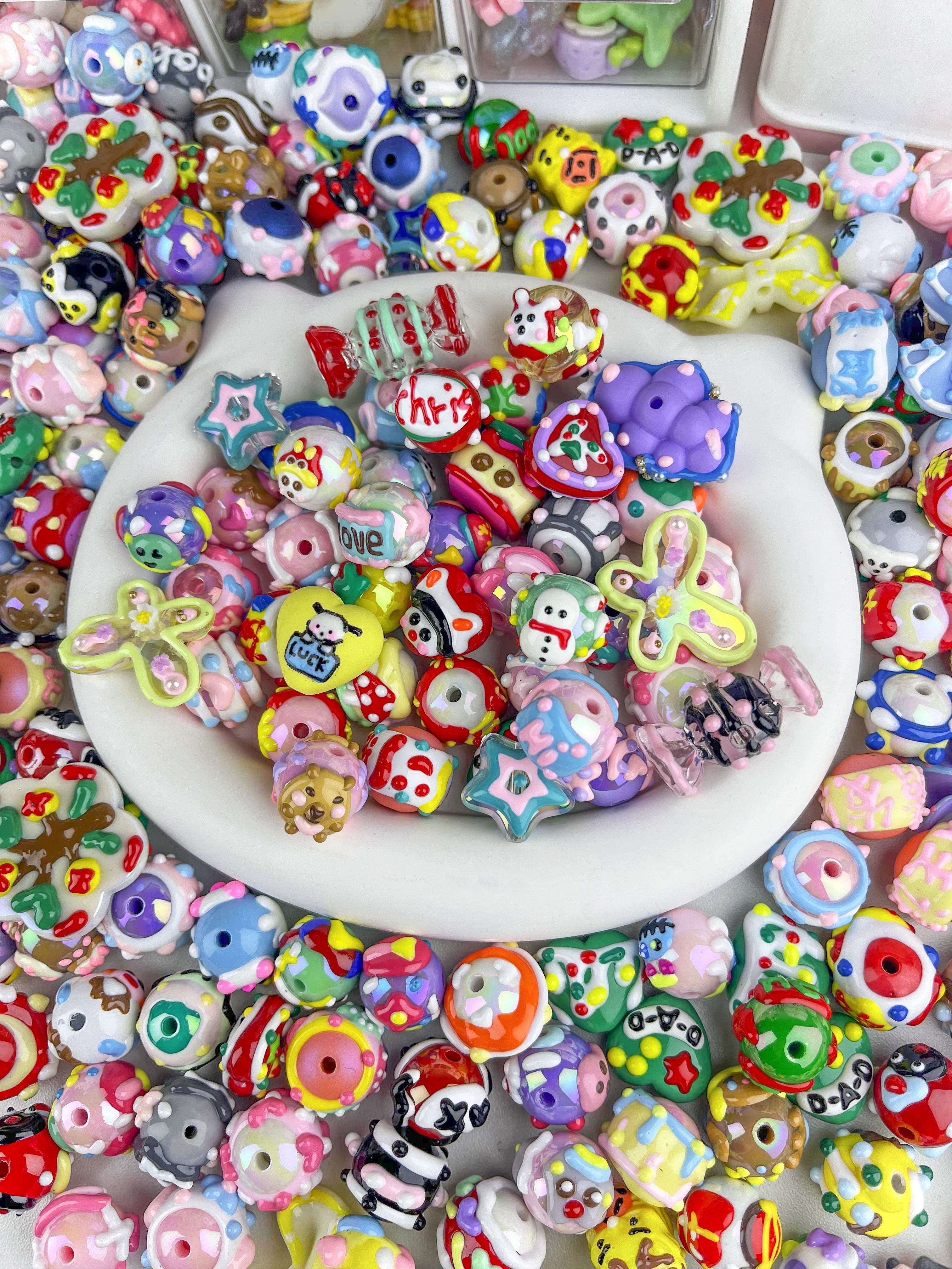 Mix Cartoon Hand Painted Beads