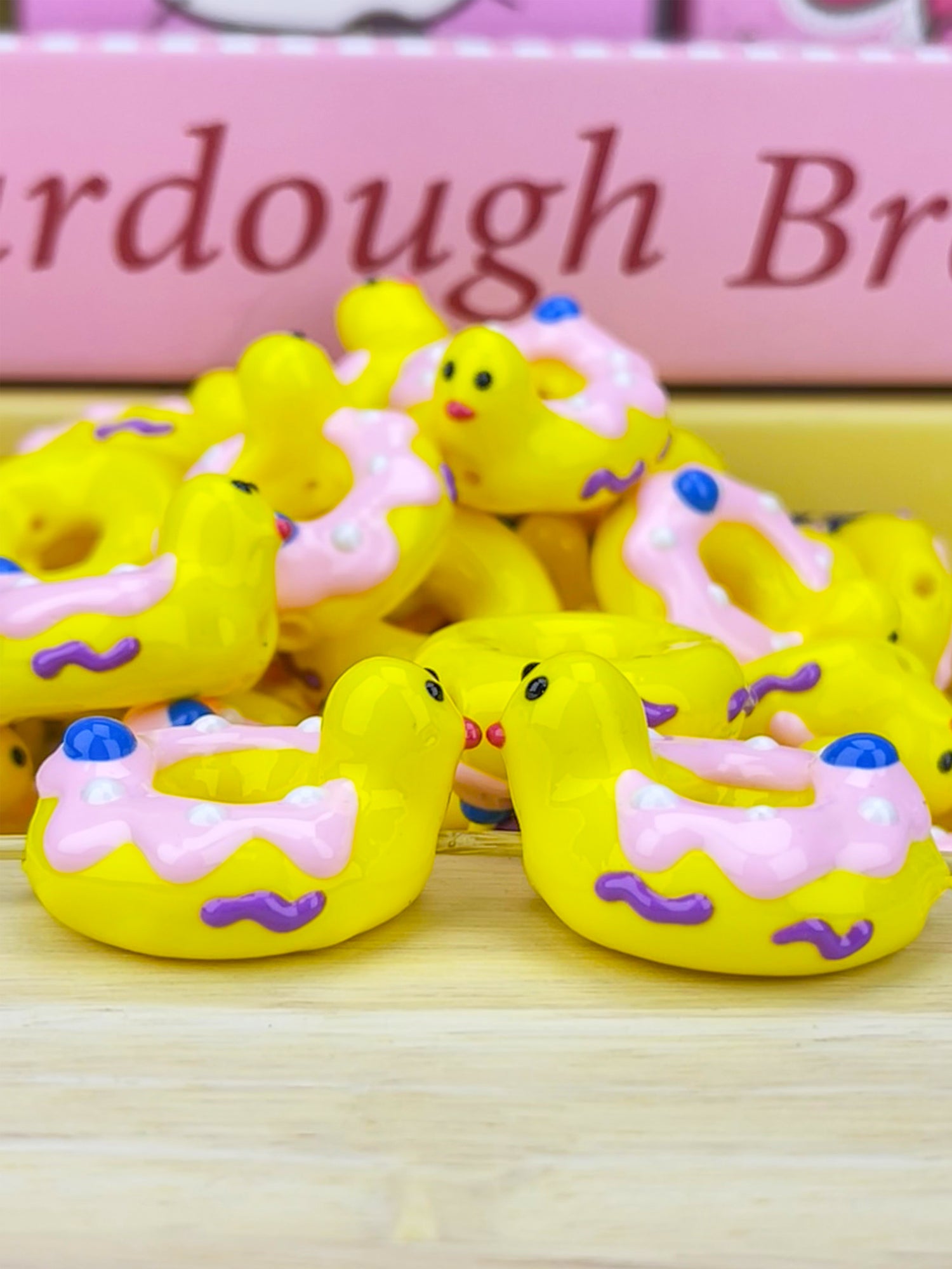 Cute yellow hand-painted DIY duck