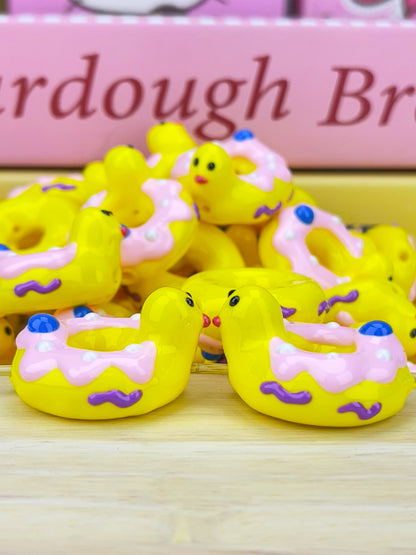 Cute yellow hand-painted DIY duck